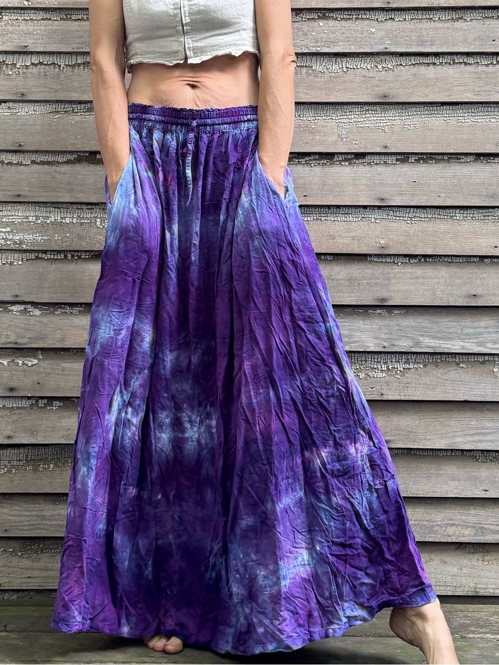 Purple Tie-Dye Maxi Skirt - Bohemian Flow